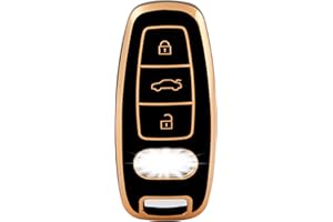 OFFCURVE Autoschlüssel Hülle Schlüsselhülle, Schlüsselcover TPU Autoschlüssel Schutzhülle 3 Tasten für A1 A3 A4 A5 A6 A7 A8 Q1 Q3 Q5 Q7 Q8 S3 S4 S6 RS4 RS6 R8 TT TTS Seat Exeo 3R