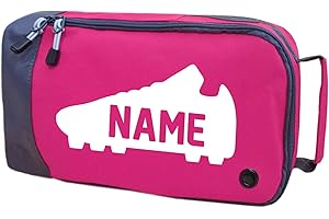 ABSOLUTELY TOP Personalised Childrens Boot Bag Football Rugby Boys Girls Sports Kit, Bubblegum Pink/White Print