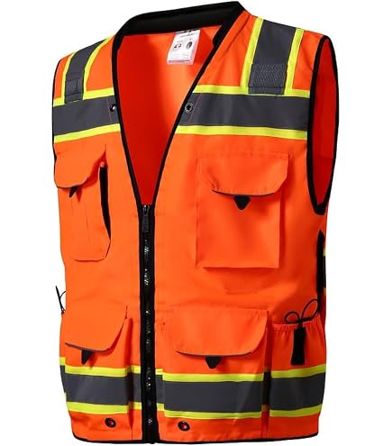 Women's Class 2 Heavy Duty Engineer Vest - Safety Work Vest, Green, Size Small