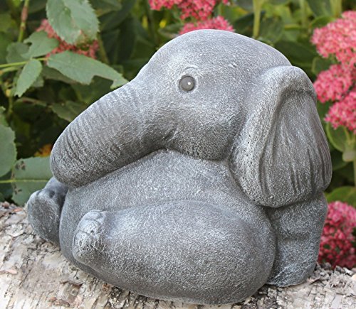 Steinfigur Elefant – Schiefergrau, Deko, Figur, Garten, Steinguss, frostsicher - 3