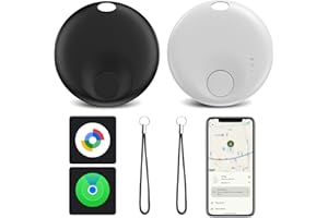 Spedal 2-en-1 Traceur Localisateur d’Objets, Airtag Android Compatible avec Apple et Android Localiser, pour Valises/Clés/Portefeuilles/Sacs/Bagages, Batterie Remplaçable (1 Noir et 1 Blanc)