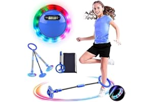 MEISHANG Swing Wheel avec roue lumineuse, Swing Wheel avec compteur, toupie pour enfants, anneau clignotant, pliable, cadeau pour filles 3 ans (bleu/1 pièce)