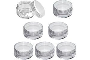 BCBF 7 Stück Transparente Leer Döschen, Creme Dosen Zum Befüllen,Cremedose Leer,Cremedose Mini Dosen, Kleine Dosen,Kosmetikbehälter, Reise Probenbehälter,Verwendet Für Lippenbalsam,Lotio(10Ml)