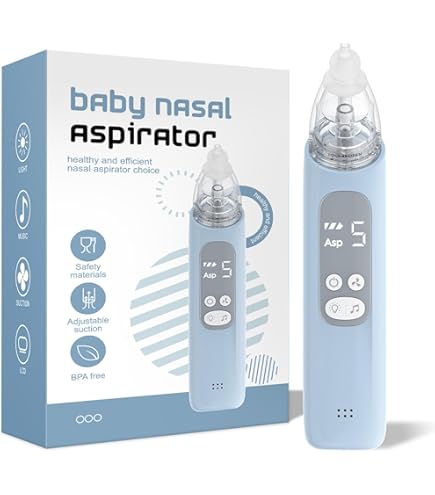 Momcozy Aspirateur Nasal Bébé Électrique 3 Niveaux - Portable Avec Lumière Et Musique Apaisante