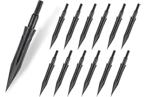 NIKA ARCHERY Confezione da 12 Punte di Freccia 125/150 grani Punte da Caccia tiro con L'Arco Punte fisse in Metallo per frecce frecce da Balestra frecce da Balestra Caccia al Bersaglio