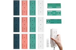 UPTVIN 12 samoprzylepnych utrwalaczy na biurko, samoprzylepny uchwyt na listwę zasilającą, samoprzylepny uchwyt do gniazdka, uchwyt na gniazdko, organizator drutu do domu, kuchni, listwy zasilającej, 4