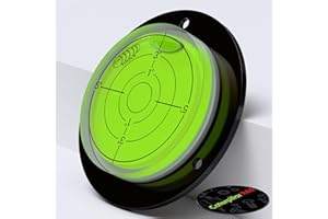 CATERPILLAR RED Niveau à Bulle d’Air Convexe en Acrylique (Liquide Vert) – Circulaire, Boîtier en Acrylique, Niveau de Surface, Bulls Eye Bullseye Fiole de Niveau Rond