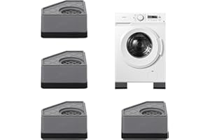 AZONELIFE 4 Piezas Universal Soporte Pies Lavadora Secadora con Almohadilla Goma, Antivibracion Lavadora para Lavadoras y Secadoras, Patas Lavadora Antivibracion Base Antideslizantes para Frigorífico