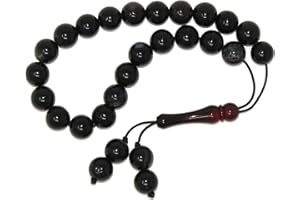 GENERIC 850 - Greek Style Loose Strung Worry Beads 10mm Black Agate Gemstone Beads Handmade by Jeannieparnell