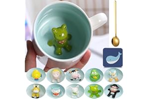 Arawat Kubek Żaba 3d Kubki Zwierzęce z Figurką Żaby Wewnątrz 350 Ml Kubek Żaba z Łyżeczką Prezent Żaba Uroczy Kubek Kawa Herbata Prezenty Kubek Żaba Prezent Urodzinowy Dla Chłopaka Chłopcy Kobiety