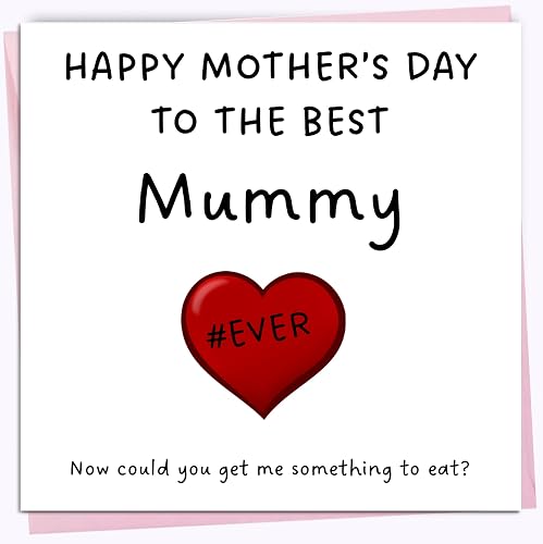 Printperfect - Mother's Day Card – BEST MUMMY EVER! – Mothers Day Cards For Mummy - From Son or Daughter - From Child For Mum Mom Mummy - 150mm x 150mm