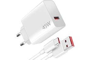 ACANDYA 45W Cargador USB y Cable USB C para XiaoMi Redmi Note 14 Pro 5G Poco X7 M7, Turbo Carga Rápida Adaptador Cargador y Tipo C Cable 1M para Xiaomi Pad 6 Pad Pro 5G Redmi Note 13 Poco Pad M6 Mi 10T Lite
