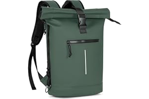 Lekeinchi 17-Inch Waterproof Laptop Backpack for Men and Women - Roll Top Design for School, Travel, Business, Work, and Camping(Green)