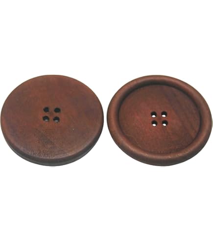 COTOWIN 10 Bottoni Rotondi In Legno Marrone Da 45 Mm Con 4 Fori, Per Cucito E Lavoretti Fai Da Te - 2