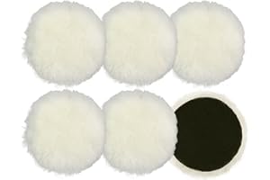 HXC 6 sztuk podkładek polerskich 125 mm, nakładka polerska, szlifierka kątowa, wełna z rzepem, do polerek samochodowych, szlifierek mimośrodowych, maszyna do polerowania