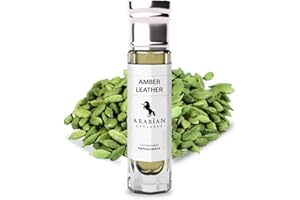 Arabian Opulence FR229 - Olio profumato roll-on in pelle ambrata, olio concentrato per il corpo, profumo a base di olio a lunga durata, per uomini e donne, formato da viaggio, senza alcool, flacone da