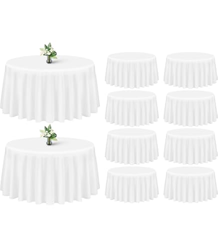 Showgeous 4 Stück Weiße Tischdecken – 153x260 Cm, Rechteckig, Waschbar Aus Polyester