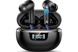 DONERTON Wireless Earbuds, 2025 Bluetooth 5.4 Headphones Deep Bass, 45H Playtime In Ear Earphones HiFi Stereo, Ear buds with 4 ENC Noise Cancelling Mics, IP7 Waterproof Earbuds with LED Display, Fast Charging
