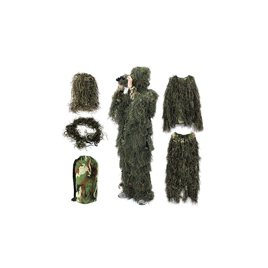 Passamontagna Mimetico 3D A Foglie - Maschera Viso Per Caccia, Airsoft, Unisex Taglia Unica