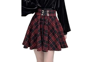 EUDOLAH Faldas Plisadas a Cuadros para Mujer con Cremallera Otoño Invierno