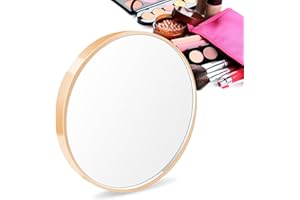 volumoon 10-krotne lustro powiększające, mini lusterko podróżne powiększać, okrągłe prysznicowe przyssawki mały okrągły kształt