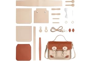 WADORN DIY Kit de Fabrication de Sacs à Bandoulière en Cuir PU, Sac à Bandoulière en Cuir PU Ensemble D'Outils Artisanaux Sac à Main Fait à la Main Kit de Fabrication 16x6.5x20cm, Sienna