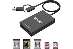 ROCKETEK Lecteur de Carte USB/USB C XQD SD,Adaptateur Lecteur de Carte mémoire XQD SD à Double Fente USB 3.0 Haute Vitesse Compatible avec Carte Sony G/M Series、USB Mark XQD pour Windows XP/Mac OS/Linux etc.