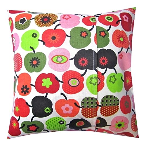 TryPinky® Kissenhülle 35 X 35 cm „Apfel Rot Grün“ Hellgrün Orange Äpfel Kissenbezug für Kissen 100 % Baumwolle BW Frühling Sommer Zierkissen Zierkissenhülle Zierkissenbezug - 2