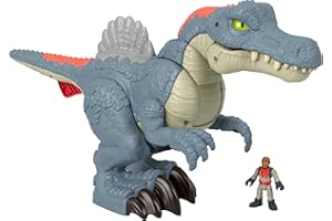 Imaginext Jurassic World Spielzeug-Dinosaurier, Ultra Snap Spinosaurus mit Licht, Geräuschen und Schnappbewegung, inklusive Figur für Kinder im Vorschulalter, HML41