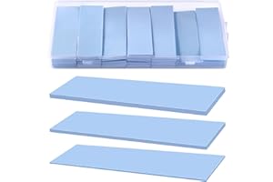 VooGenzek 45 PCS Assorted Thickness 0.5/1/1.5 mm Silicone Thermal Pad with 6.0 W/mk Thermal Conductivity, Reusable Thermal Conductive Silicone Pad, for SSD CPU GPU LED IC Chipset Cooling