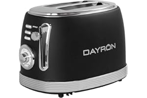 7H DAYRON Tostadora Retro 850W Negro/Plata Dayron