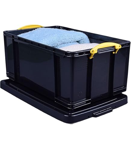 Really Useful 42C kunststof opbergdoos (licht, robuust, stapelbaar, 42 liter, BxDxH 440 x 520 x 310 mm) transparant