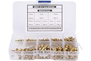 HYUDUO Nity skórzane 650 sztuk mosiężnych wydrążonych nitów oczkowych DIY zestaw rzemieślniczy w rozmiarach M3 M4 M5 0,9 1,3 1,5 2 2,5 zrywalne