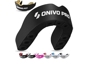 Dual Layer Sports Mouth Guard for Adults & Kids 11+, Premium Protection Gum Shield with Case, Boil and Bite Mouthguard for Bo