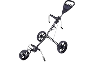 Begoniape Golf Trolley 3 ruote Golf Push Cart carrello pieghevole Golf Caddy con fori per palla, supporto per tazza d'acqua multifunzione con base in alluminio