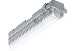 LEDKIA LIGHTING - Réglette Étanche Slim pour Tube LED (NON inclus) | IP65 | 60cm Connexion Latérale |Intérieure/Extérieure, 600 Mm, Polycarbonate