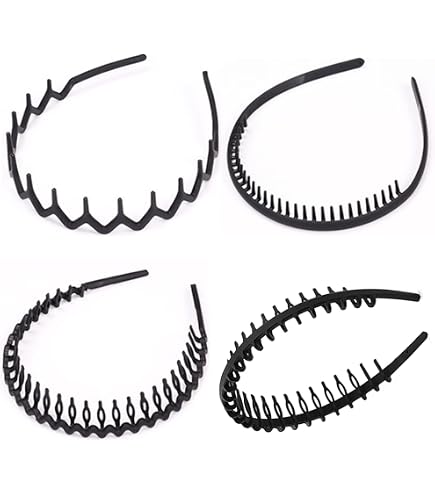Cerchietto Capelli Metallo per Uomo e Donna, 6 Pezzi Unisex Fasce per Capelli in Metallo Nero Antiscivolo Cerchietto Uomo Sportivo Yoga