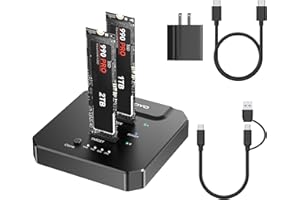 NVMe M.2 Clone SSD Gehäuse 20Gbps USB 3.2 Gen2, Dual Bay M.2 NVMe Docking Station mit Offline Klonen für schnellen PC-Upgrade, Systemmigration & Datenbackup, kompatibel mit 2230/2242/2260/2280