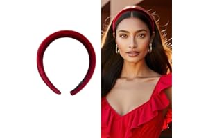 BOTTEGA DELLA PRINCIPESSA Cerchietto capelli donna elegante, cerchietto bombato in velluto con bombatura da 1 cm, accessorio chic e confortevole per ogni occasione (Rosso, Bombatura 1 Cm)