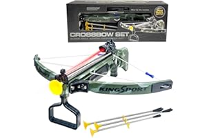 Kingsport Crossbow Archery Set for kids, Archery Bow and Arrow Toy Set with Infrared Red Light, Large Bow, 3 Soft Suction Arrow Archery Set Survival Indoor and Outdoor Toys for Children Boys & Girls