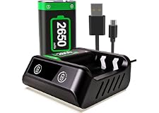 Rechargeable Battery Pack for Xbox One/ S/ X/Xbox One Elite/Xbox Series S/Xbox Series X, 2x2650 mAh Controller Battery Pack f