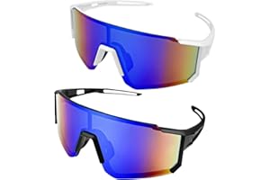Ghazpmuk 2 Pezzi Occhiali da Ciclismo Polarizzati, Occhiali da Sole da Ciclismo, Occhiali Veloci Uomo, Occhiali Ciclismo Uomo, Protezione UV400, Occhiali Bici da Corsa per Ciclismo Corsa Sci Pesca Ecc