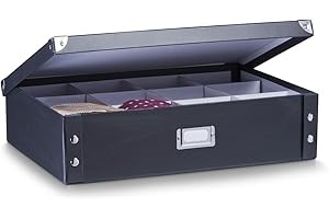 Zeller 17789 Contenitore per Cravatte/Cinture, Paper, Nero, 44.5x31.5x11 cm