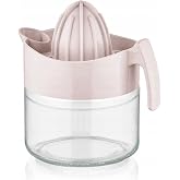 Promosyonca Cam Narenciye Sıkacağı, Plastik Başlıklı, 425ml Kapasiteli (Pembe)