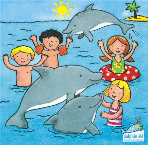 Preisvergleich Produktbild 10653 - PAPSTAR - 20 Servietten, 3-lagig "dolphin aid"