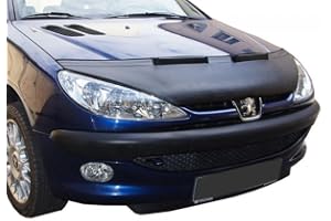 AUTO-BRA AB-00155 Car Bra Compatible with Peugeot 206 (CC) Year of Manufacture 1998-2009 Hood Bra Stone Chip Protection Tuning Bonnet Bra