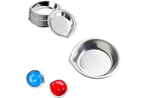 GINDDY Makeup Metal Mixing Paint Palette,12 PCS Paint Mixing Cups Stainless Steel Round Palette with Mouth Paint Pallet for Paint Pigment and Water Based Painting Watercolour Palette for Home School
