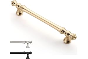 9BUILD Lot de 6 Doré Poignee de Meuble Entraxe 128mm Cuisine Poignée Meuble Poignet de Porte Cuisine Poignées pour Placards Poignet Meuble Cuisine EU0040