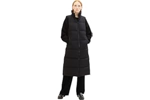 TOM TAILOR Denim Długa kamizelka pikowana z denimu Kobiety Kamizelka puchowa w stylu longstyle (1 w zestawie)