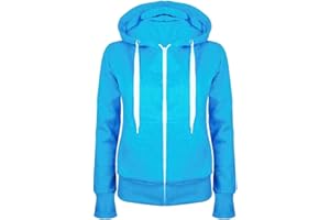 MASRIN Felpa da donna Full Zip Giacca per le mezze stagioni, in tinta unita, con cappuccio, giacca college leggera, con cappuccio, in cotone